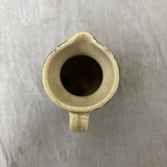 Mini Williamsburg Salt Glaze Stoneware Pitcher Salt Glaze 4.5" Cobalt Blue Grey - Picture 5 of 10